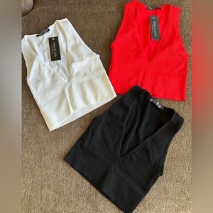 3 pack cropped v neck tank S/M